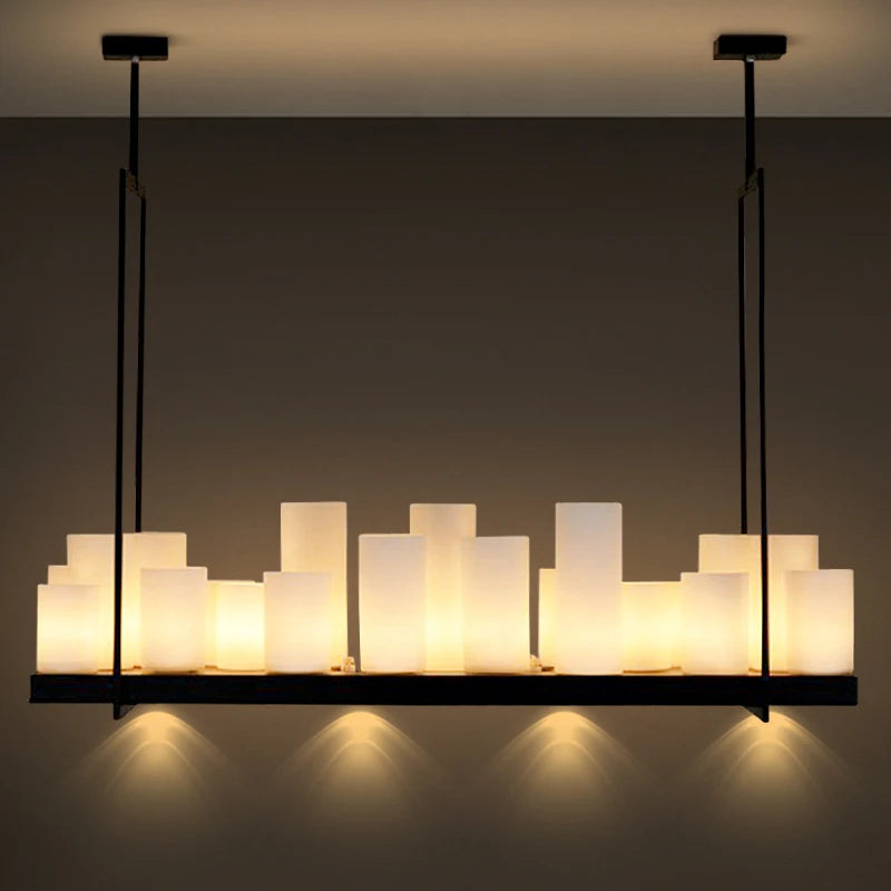 Candle chandelier Nordic LED industrially retro lamp Glass Lights for Living Room Home Decor Kitchen Hanging Bar dining table de