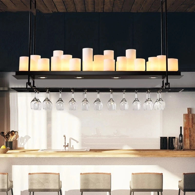 Candle chandelier Nordic LED industrially retro lamp Glass Lights for Living Room Home Decor Kitchen Hanging Bar dining table de