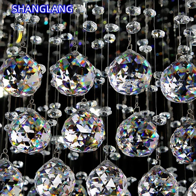 Modern Crystal Chandelier For Ceiling Luxury Led Round Lamp Home Decor Light Living Dining Room Bedroom Lobby K9 Cristal Lustre