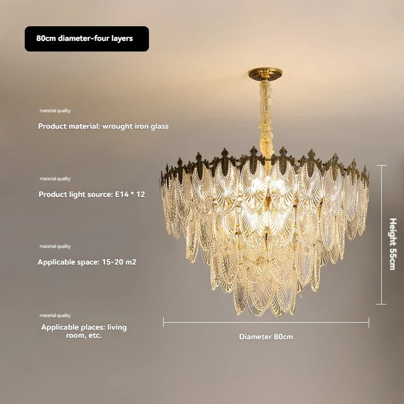 Postmodern Luxury Crystal Ceiling Chandelier Luxury French Crystal Chandelier for Living Room Kitchen Villa glass Hanging Lamp