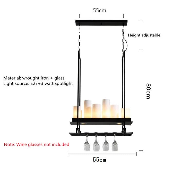 Candle chandelier Nordic LED industrially retro lamp Glass Lights for Living Room Home Decor Kitchen Hanging Bar dining table de
