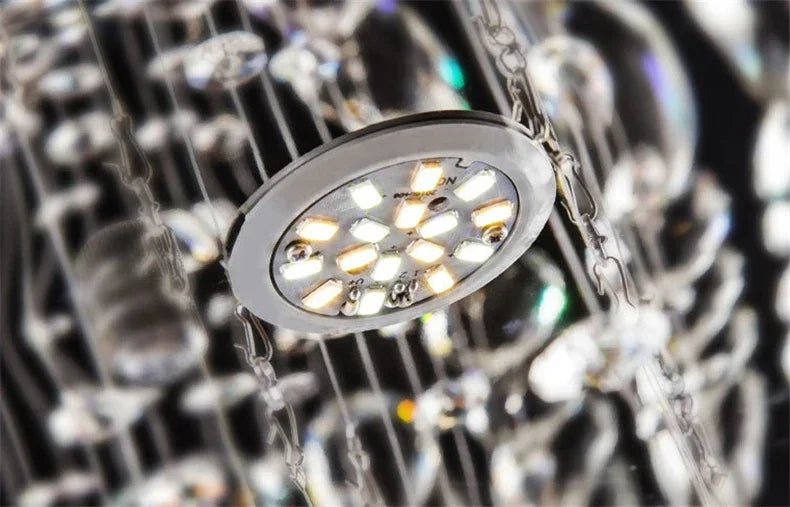 Modern Crystal Chandelier For Ceiling Luxury Led Round Lamp Home Decor Light Living Dining Room Bedroom Lobby K9 Cristal Lustre