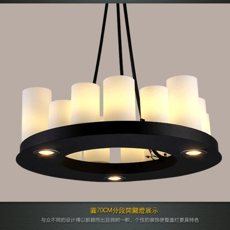 Candle chandelier Nordic LED industrially retro lamp Glass Lights for Living Room Home Decor Kitchen Hanging Bar dining table de