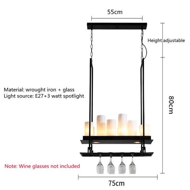 Candle chandelier Nordic LED industrially retro lamp Glass Lights for Living Room Home Decor Kitchen Hanging Bar dining table de
