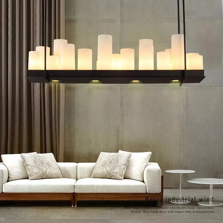 Candle chandelier Nordic LED industrially retro lamp Glass Lights for Living Room Home Decor Kitchen Hanging Bar dining table de