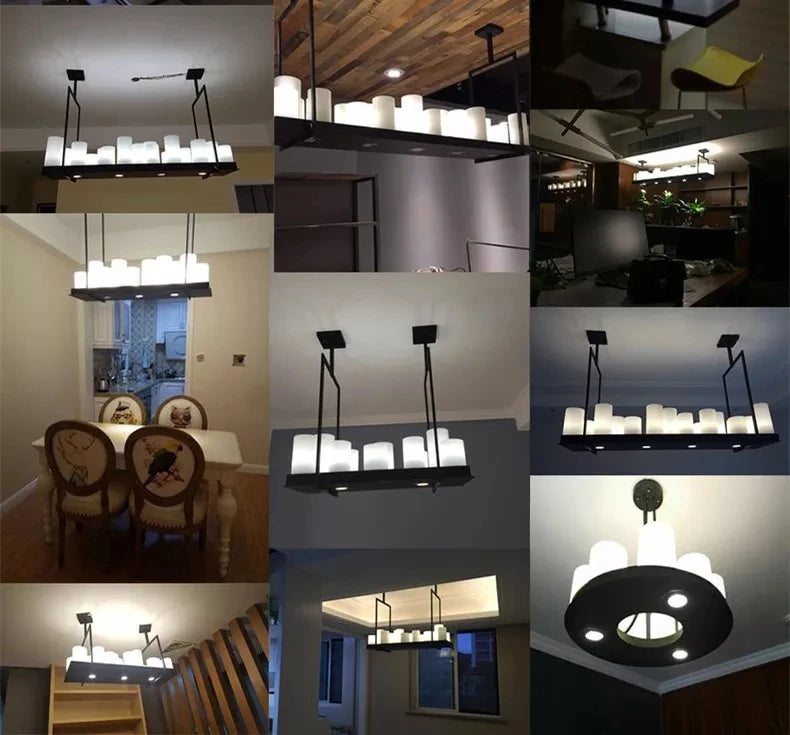 Candle chandelier Nordic LED industrially retro lamp Glass Lights for Living Room Home Decor Kitchen Hanging Bar dining table de