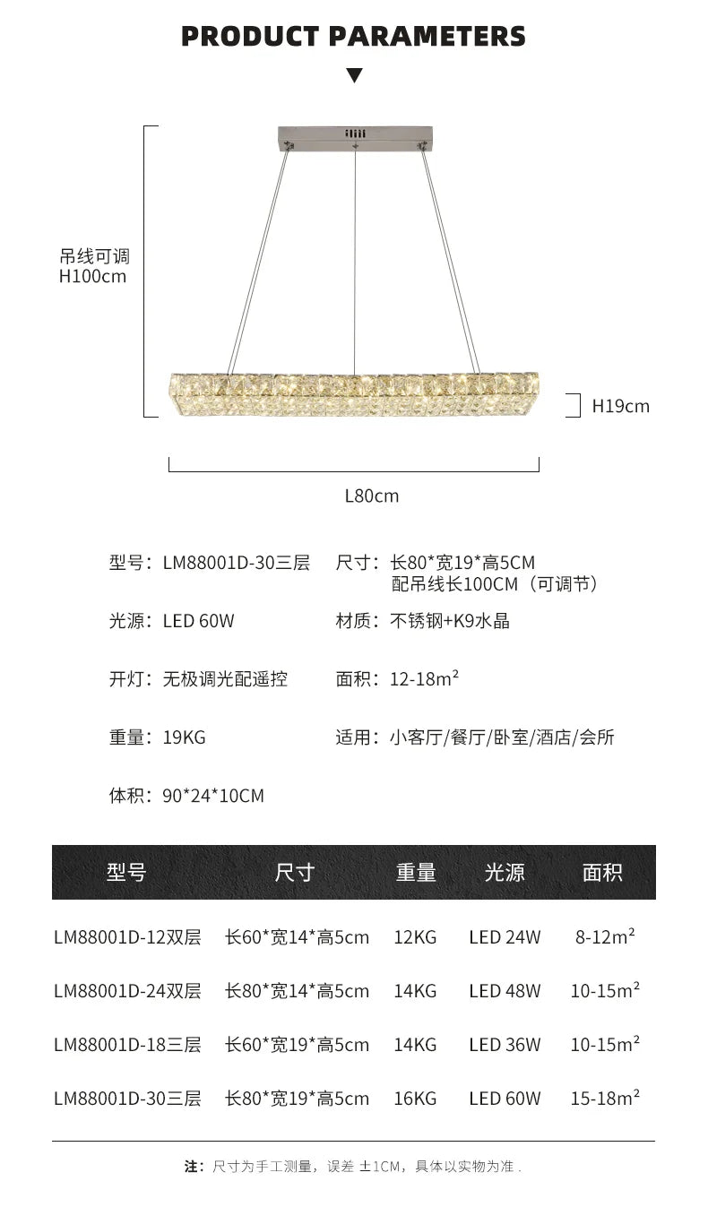 Modern Art Decor Led Chandelier Lighting Crystal Led Pendant Chandelier Lamp Living Room Dining Room Hanging Lights Luminaire