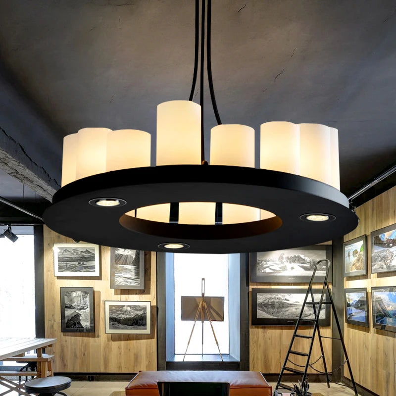 Candle chandelier Nordic LED industrially retro lamp Glass Lights for Living Room Home Decor Kitchen Hanging Bar dining table de