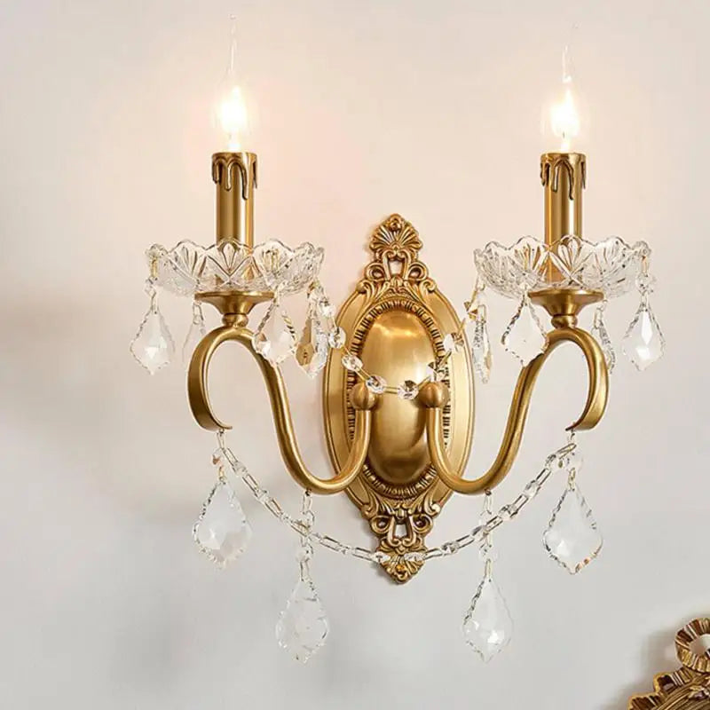 European Restaurant deco Copper LED Candle chandelier for Dining Room deco American Retro Pastoral Entrance kitchen hanging lamp