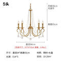 European Restaurant deco Copper LED Candle chandelier for Dining Room deco American Retro Pastoral Entrance kitchen hanging lamp