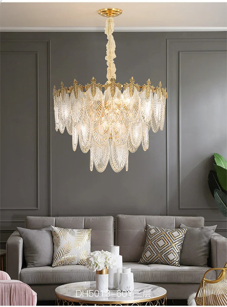 Postmodern Luxury Crystal Ceiling Chandelier Luxury French Crystal Chandelier for Living Room Kitchen Villa glass Hanging Lamp