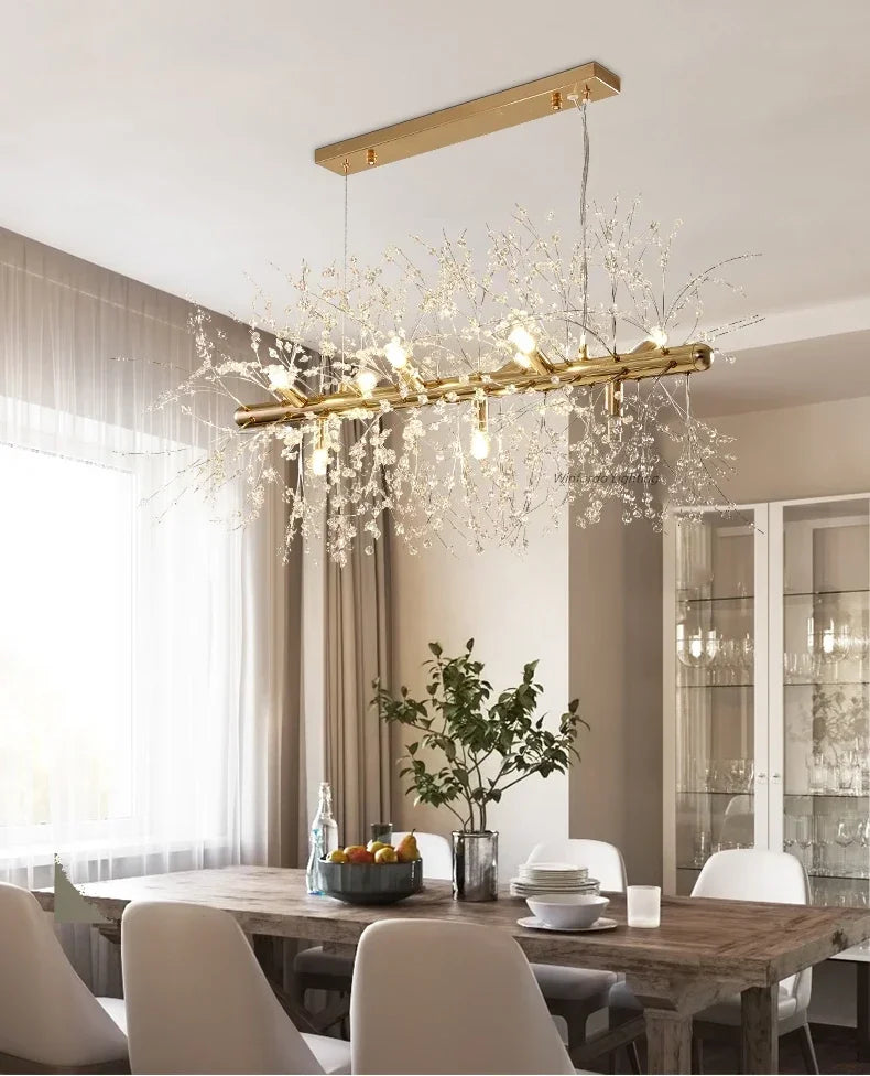 Minimalist Modern Crystal Chandelier Restaurant Dandelion Light Luxury Living Room Crystal Lamp Chandeliers  Pendant Light home