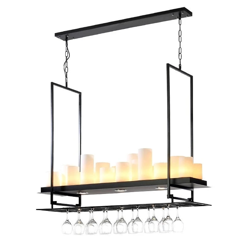 Candle chandelier Nordic LED industrially retro lamp Glass Lights for Living Room Home Decor Kitchen Hanging Bar dining table de