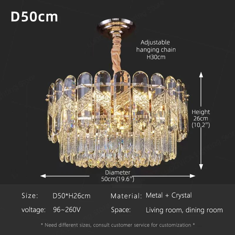 Crystal Chandelier for Dining Table Modern Pendant Light Lustre Suspension Lighting Indoor Living Room Luxury Hanging Lamp