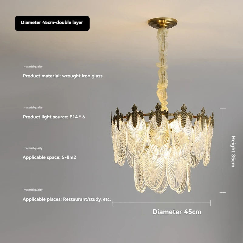 Postmodern Luxury Crystal Ceiling Chandelier Luxury French Crystal Chandelier for Living Room Kitchen Villa glass Hanging Lamp