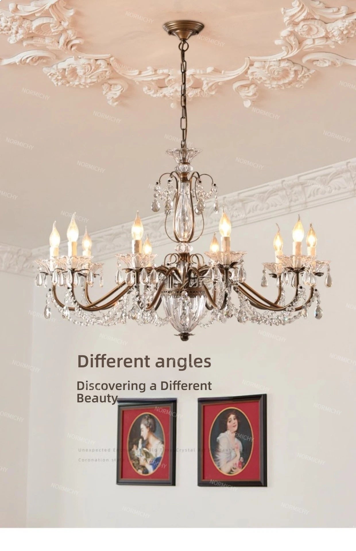 French Crystal Chandelier Retro Light Luxury Living Room Main Light 2025 New Candle High-End Dining Room Bedroom Light