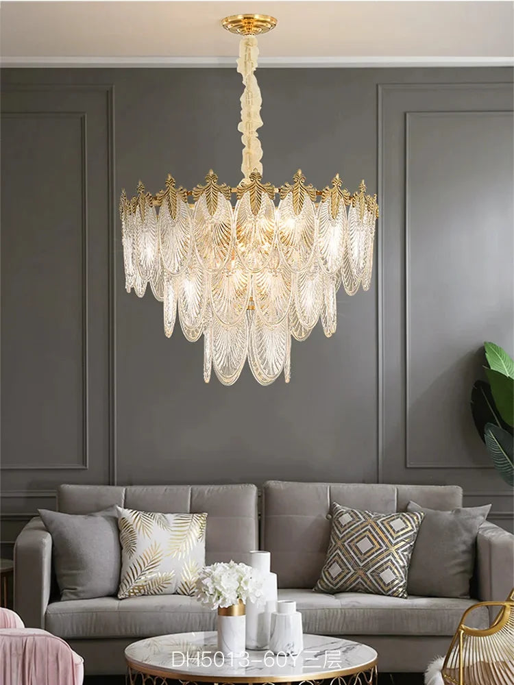Postmodern Luxury Crystal Ceiling Chandelier Luxury French Crystal Chandelier for Living Room Kitchen Villa glass Hanging Lamp