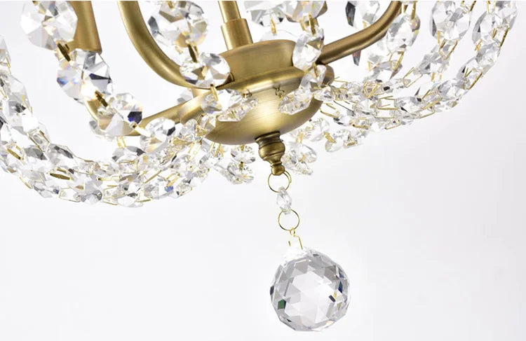 Crystal Chandelier Gold Dining Room Lighting White Wooden Beads Chandeliers For Staircase Kitchen Hallway French Country Lights