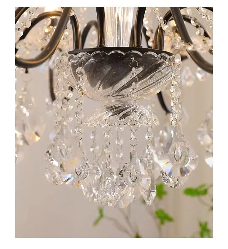 Newly Black Candle Chandelier Nordic Contemporary Crystal Pendant Lamps European crystal chandeliers Lighting AC Home Decoration