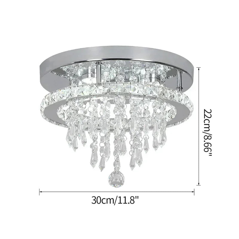 Modern Luxury Minimalist Circular Crystal Chandelier Living Room Restaurant Bar Villa Corridor LED Home Decor Lighting Fixtures