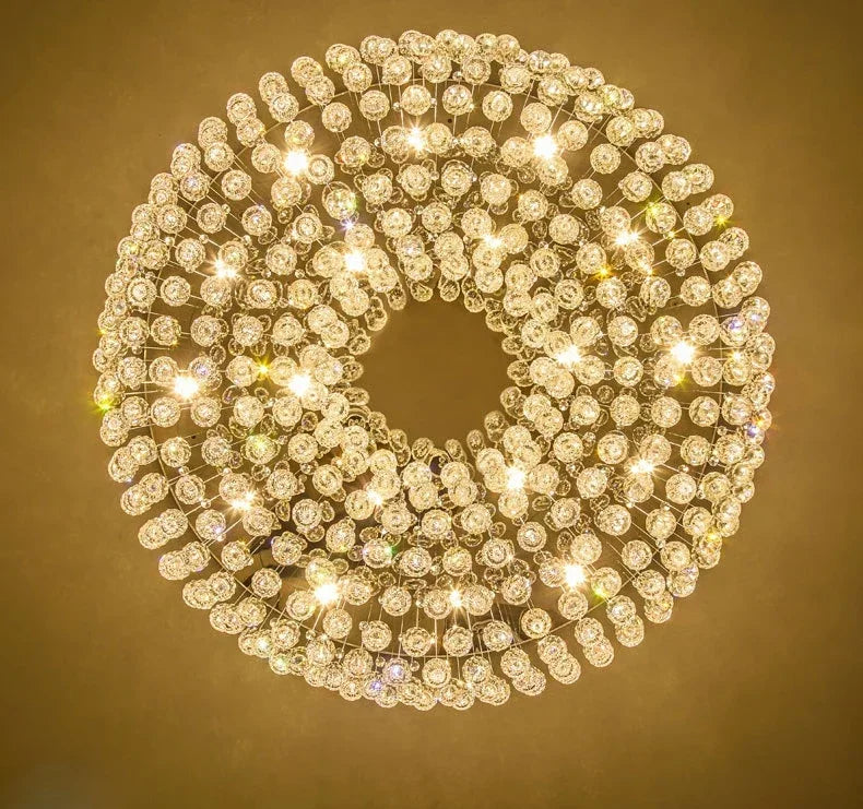 Modern Crystal Chandelier For Ceiling Luxury Led Round Lamp Home Decor Light Living Dining Room Bedroom Lobby K9 Cristal Lustre