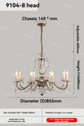 French Crystal Chandelier Retro Light Luxury Living Room Main Light 2025 New Candle High-End Dining Room Bedroom Light