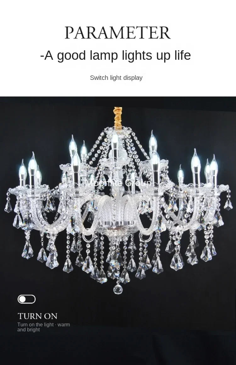 Crystal Modern Chandelier with Luxurious Luster, K9 High-quality Clear Crystal Lamp, Living Room, Auditorium Decoration Light