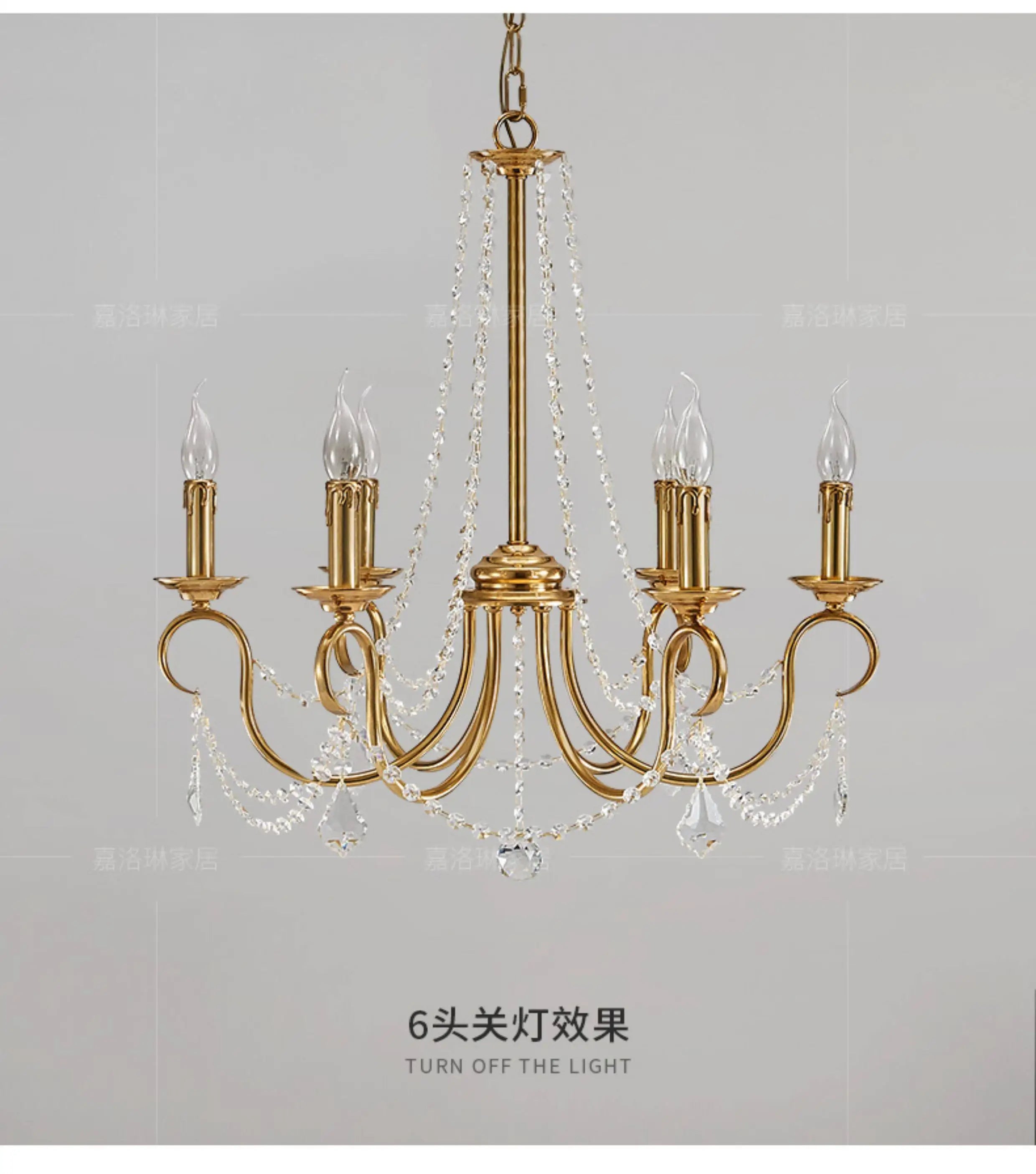 European Restaurant deco Copper LED Candle chandelier for Dining Room deco American Retro Pastoral Entrance kitchen hanging lamp