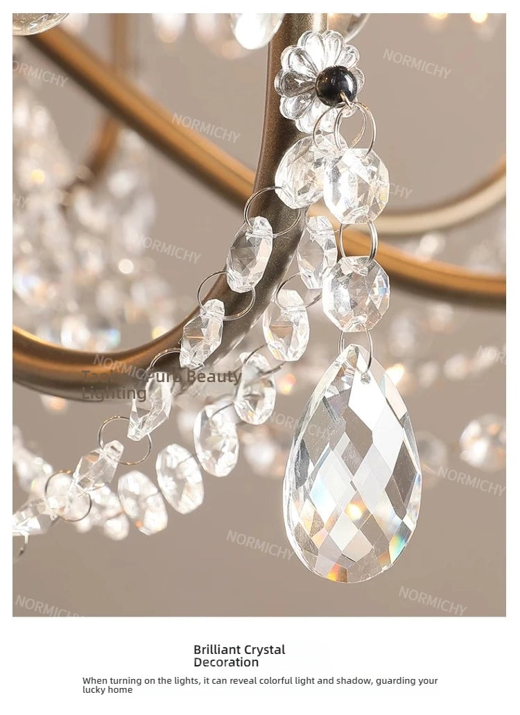 French Crystal Chandelier Retro Light Luxury Living Room Main Light 2025 New Candle High-End Dining Room Bedroom Light