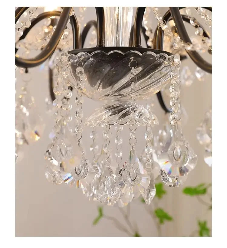 Newly Black Candle Chandelier Nordic Contemporary Crystal Pendant Lamps European crystal chandeliers Lighting AC Home Decoration
