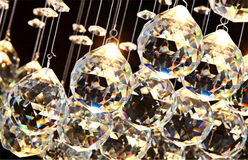 Modern Crystal Chandelier For Ceiling Luxury Led Round Lamp Home Decor Light Living Dining Room Bedroom Lobby K9 Cristal Lustre