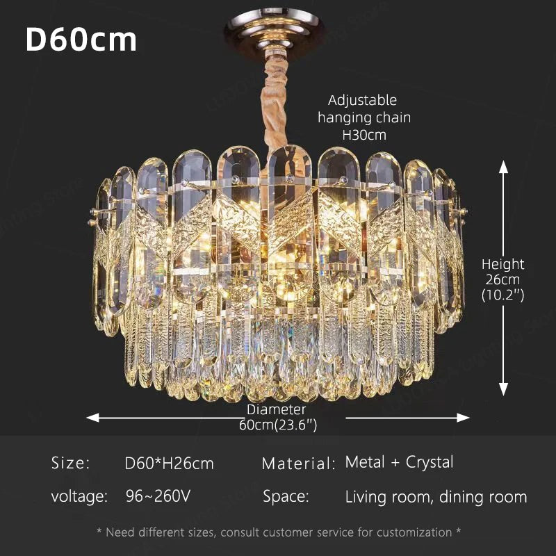 Crystal Chandelier for Dining Table Modern Pendant Light Lustre Suspension Lighting Indoor Living Room Luxury Hanging Lamp