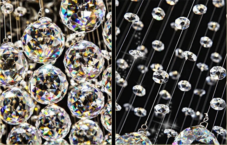 Modern Crystal Chandelier For Ceiling Luxury Led Round Lamp Home Decor Light Living Dining Room Bedroom Lobby K9 Cristal Lustre