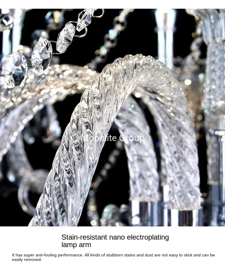 Crystal Modern Chandelier with Luxurious Luster, K9 High-quality Clear Crystal Lamp, Living Room, Auditorium Decoration Light