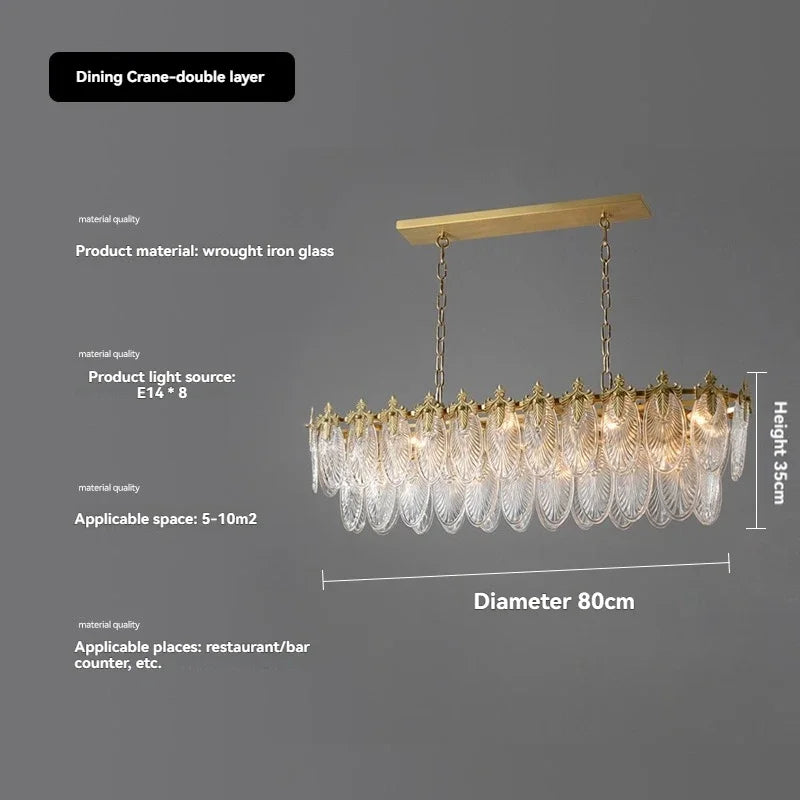 Postmodern Luxury Crystal Ceiling Chandelier Luxury French Crystal Chandelier for Living Room Kitchen Villa glass Hanging Lamp