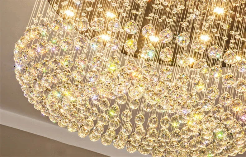 Modern Crystal Chandelier For Ceiling Luxury Led Round Lamp Home Decor Light Living Dining Room Bedroom Lobby K9 Cristal Lustre