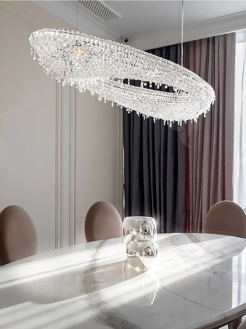 Modern Crystal Chandelier Lighting For Living Room Luxury Gold Hanging Lamp For Foyer Hall Lobby Large Hanging Light Fixture