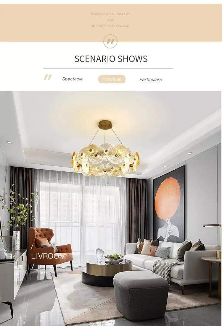 Postmodern Luxury Crystal Chandelier Living Room Dining Room LED Lighting Fixtures Indoor Lighting Decoration